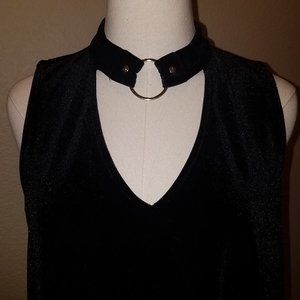 Xilaration Black Velvet Choker Midi A Line Dress